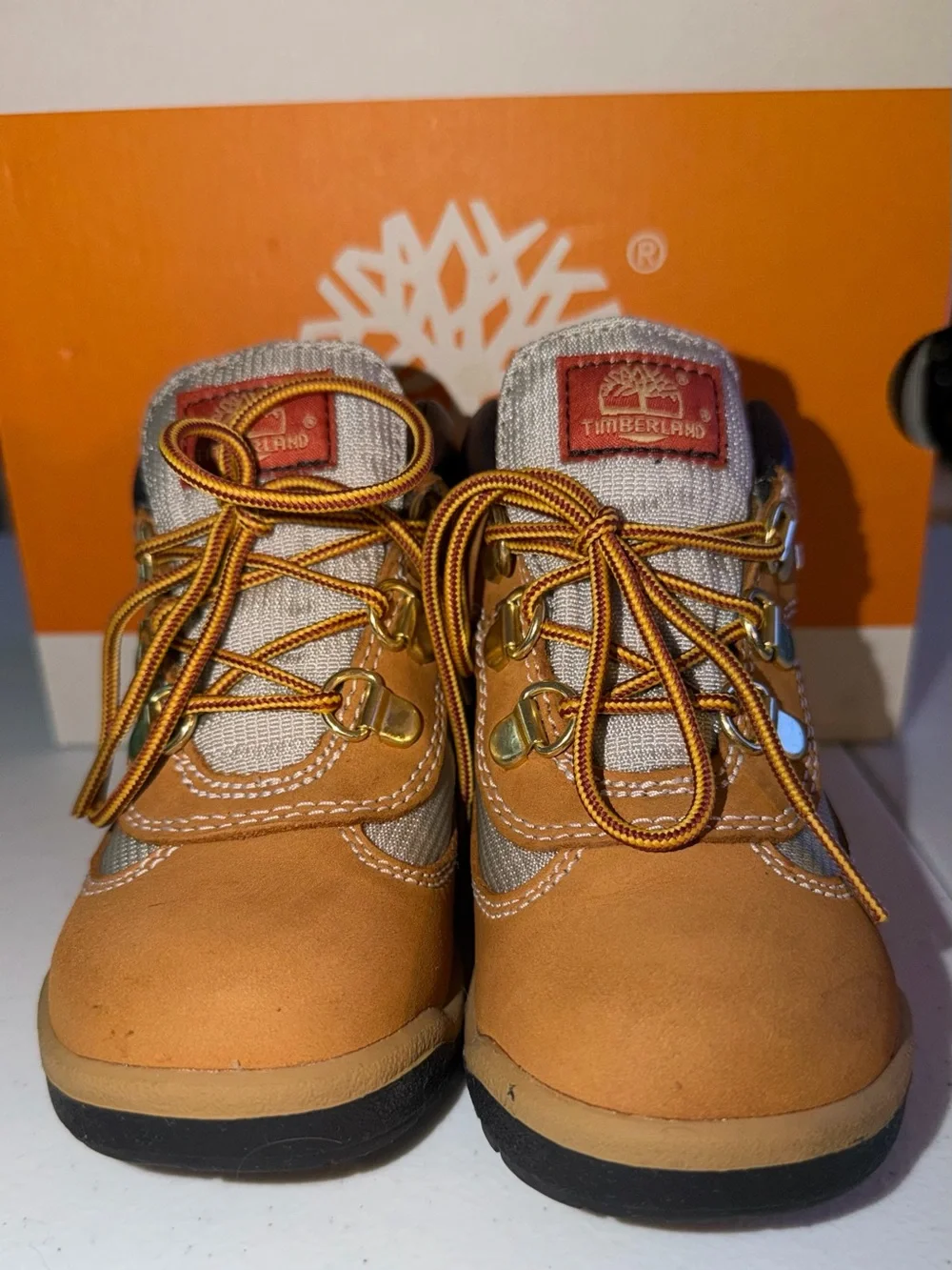 Timberland Kids Tan and Black Lace-Up Hiking Boots